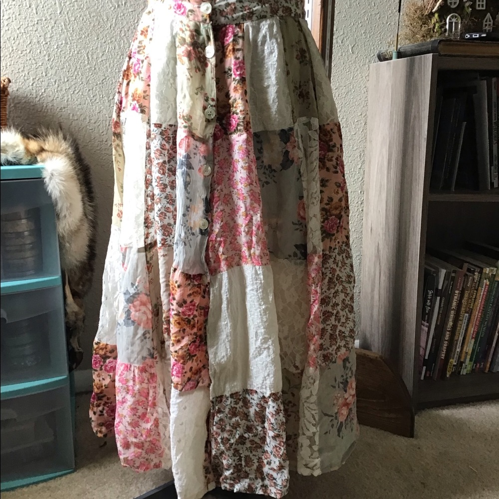 Vintage Patchwork Maxi Skirt